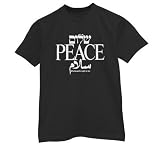 Israeli-T Shalom, Peace and Salam Black Large T-Shirt