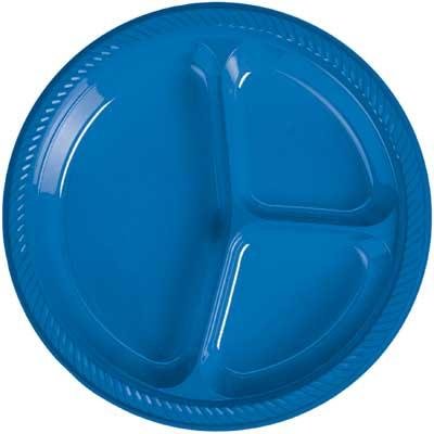 Royal Blue Divided Dinner Plates (20 count)