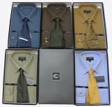 5 LOT: Eterno Italy Mens Dress Shirt & Neck Tie Set: Neck Size 19.5 Very high quality fabric: 65% cotton, 35% microfiber and completely wrinkle resistant / iron-free. These 5 Italian designed shirts are accompanied by 5 beautiful 100% silk full length neck ties. Buy now at a wholesale price!