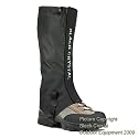 Black Crystal Hiking Gaiters Waterproof Nylon Men's Black Large Size