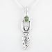 Peridot Lunar Goddess Pendant in Sterling Silver with Stars on 18