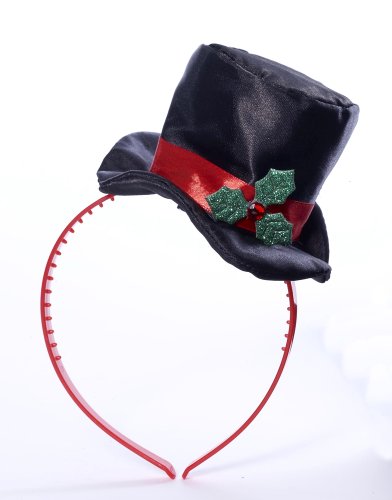Christmas Mini Top Hat With Mistletoe Costume Headband