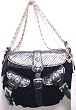 Snakeskin Accent Blue Velvet Evening Bag Purse Handbag