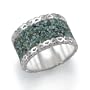 Silver and Crushed Turquoise Ring