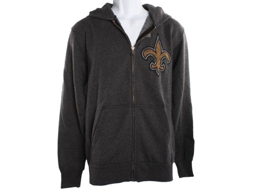 NFL Men's New Orleans Saints Vintage Hooded Sweatshirt (Charcoal , XL )