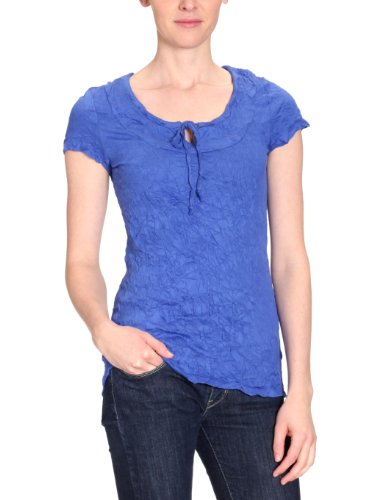 TOM TAILOR Damen T-Shirt, 10223330970/carli crinkle tee, Gr. 42 (XL), Blau (6392) Preisvergleich