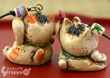開運！ミニオニ猫 三毛猫どん根付け（ハート/良縁）