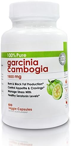 Garcinia Cambogia - 100% Pure - 1600mg - Carb Blocker - Appetite Suppressant - Weight Loss and Fat Burner Supplement - 60 Capsules by Musclebody