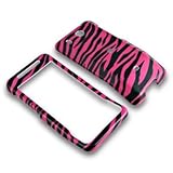 Hot Pink with Black Zebra Strip Snap on Hard Skin Faceplate Cover Case for  ....
