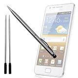 xubix XSP-56 - Stylus - Eingabestift + Kugelschreiber für Apple iPhone, iPad, Galaxy Tab, Galaxy S II Plus, HTC One X / V / S Acer Iconia A510, A200 u.a. + 2x Ersatzmine - Silber