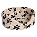 Dog Bed - [5 Colours] - 32" - Machine Washable, Fire Retardant Foam, Removable Base, Beige Paws Fleece