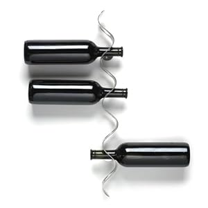 Black+Blum flow 22-1 4 by 3-1 2 by 2-3 8-Inch Wall Mounted Wine Rack, Brushed Staineless Steel by