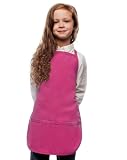 DayStar 250 Two Pocket Child Bib Apron - Hot Pink - 20L X 15W