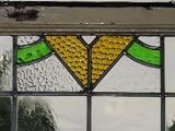 Art Deco Yellow & Green Antique Stained Glass