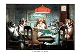 Professionally Framed C.M. Coolidge A Friend in Need Dogs Playing Poker Art Print Poster - 13x19 with RichAndFramous Black Wood Frame