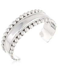 Sterling Silver Beaded Edge Cuff Bracelet