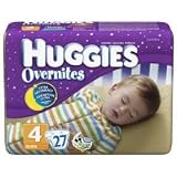 Huggies Overnites Diapers Size 4  Jumbo Pack , 27 Diapers