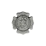 St. Florian Maltese Cross Lapel Pin Natural Pewter Finish.