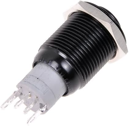 1pcs*12v 16mm Push Button Switch Black Plated Momentary (White/blue/green/yellow/red/orange) LED Waterproof Flat (Green)