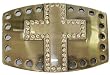 Womens Holed "Rhinestone Cross" Fashion Belt Buckle