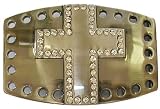 Womens Holed "Rhinestone Cross" Fashion Belt Buckle