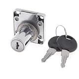 uxcell グラスドアロック　安全ロック　引き出し錠　シルバートーン　シリンダーリム　38mm高さ