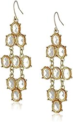 Faceted Lucite Oval Chandelier Earrings