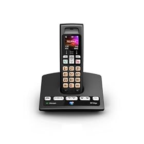 BT Edge 1500 Colour Screen Single DECT Cordless Handset With Telephone Answering Machine - Black