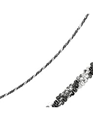 sterling silver and ruthenium plated 18" 4.2mm polish diamond cut two tone sparkle chain with lobster clasp 18 inches long