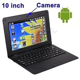 WolVol NEW (Android 4.0 - 1GB RAM) SOLID BLACK 10inch Laptop Notebook Netbook PC, WiFi and Camera with Google Play, Flash Player, 3D/HD Video (Includes Mini PC Mouse)