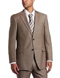 Tommy Hilfiger Mens 2 Button Side Vent Trim Fit 100% Wool Suit Separate Coat, Tan Solid, 46L