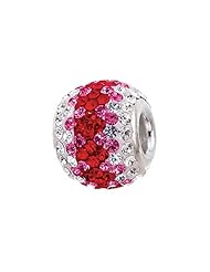 Zable (tm) Sterling Silver Red Wave Pandora Compatible Bead / Charm