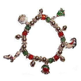 Christmas Jingle Bracelets - Girls Holiday Bracelet's or charm bracelet - one size fits all - great...