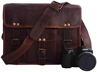 Vintage Leather BazaarBrown Leather Laptop Bag for Man &amp; Women, Leather Messenger Satchel Bag 14 Inch