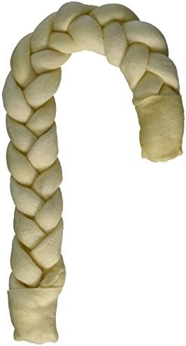 Natural Braided Rawhide Cane Shaped Retrieve Rolls for Dogs 12 Inch, Dog Christmas Treats by Shop Diva