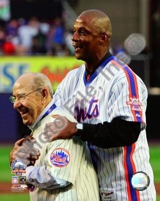 Mets Shea Stadium Last Game 8x10 - Berra & Strawberry