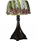 IMAGE OF Meyda Tiffany 23762 Ravenna Floral Puffy - One Light Table Lamp, Mahogany Bronze Finish with Tiffany Glass