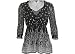 Petite Bay Studio Career Black & White Crinkle Blouse