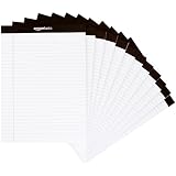AmazonBasics Legal/Wide Ruled 8-1/2 by 11-3/4 Legal Pad - White (50 sheets per pad, 12 pack)