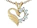 0.22 cttw 14k Gold Heart Shaped Love Swan Pendant