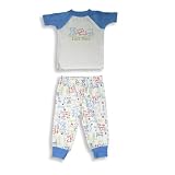 B.T. Kids - Infant Baby Boys Short Sleeved Cotton Pajama Set, White, Multi