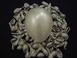 100 Stueck runde Luftballons metallic glaenzend silber 10 70 cm Umfang