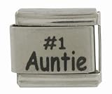 SilverBin #1 Auntie Stainless Steel Italian Charm Link