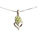 EXP Sterling Silver Pave-Set Peridot Heart Pendant Necklace