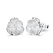 Precious Time Jewelry Jasmine Flower 925 Sterling Silver Stud Earrings for Women