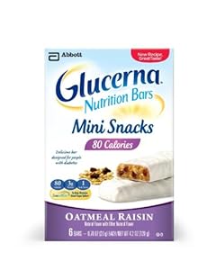 Glucerna Oatmeal Raisin Mini Bars, Packaging May Vary,  8-Count Boxes-Net Wt. 5.6 Oz (Pack of 6)