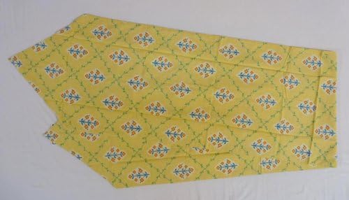 Vintage Table Runner 13 X 72 Inches 2 Pcs Hand Block Print Diamond Flower Butter