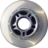 Clear / Silver Inline Skate Wheels 76mm 82a 8-Pack