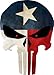 LOMENTICSGrunge Style Texas Flag Punisher Skull Reflective Decal (4