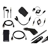 Bundle Monster 10in1 Amazon Kindle Fire HD 7"+ 8.9" Accessory Utility Kit -HDMI Cable, AUX Cord, Headphones, Chargers, Stylus